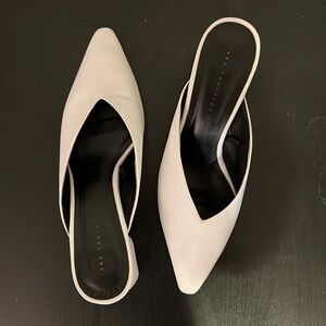Zara trafaluc white mules, size 37